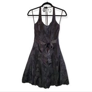 Jessica McClintock Black Satin Mini Dress